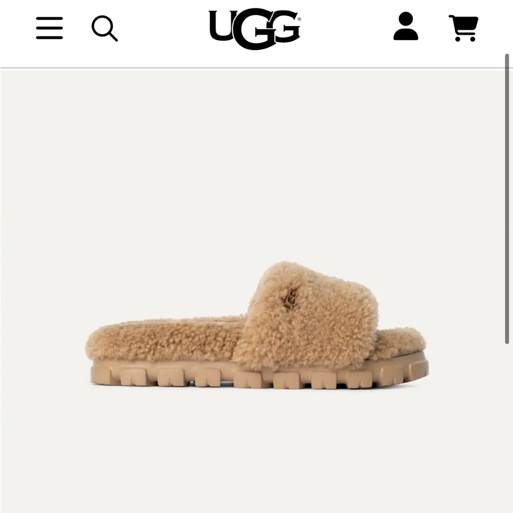 UGG Plush Cozetta Curly Tan Slippers